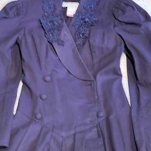 Gunne Sax/Jessica McClintock Navy Button Front Dress